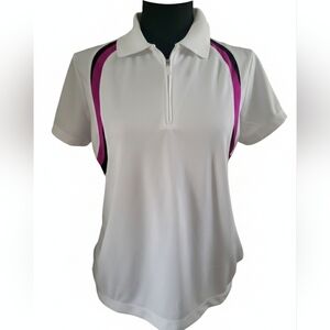 EP Pro White and Purple Button Down Shirt